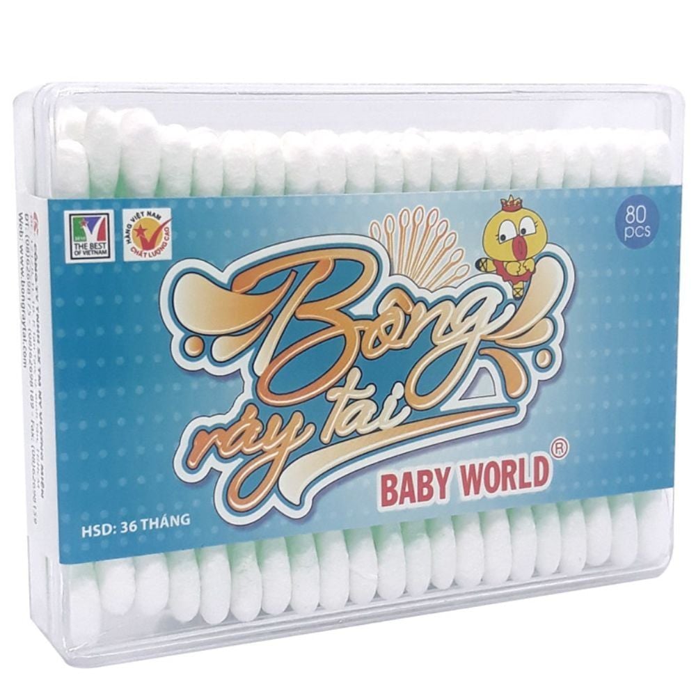  Bông Ráy Tai Baby World (Hộp 80 Que) 