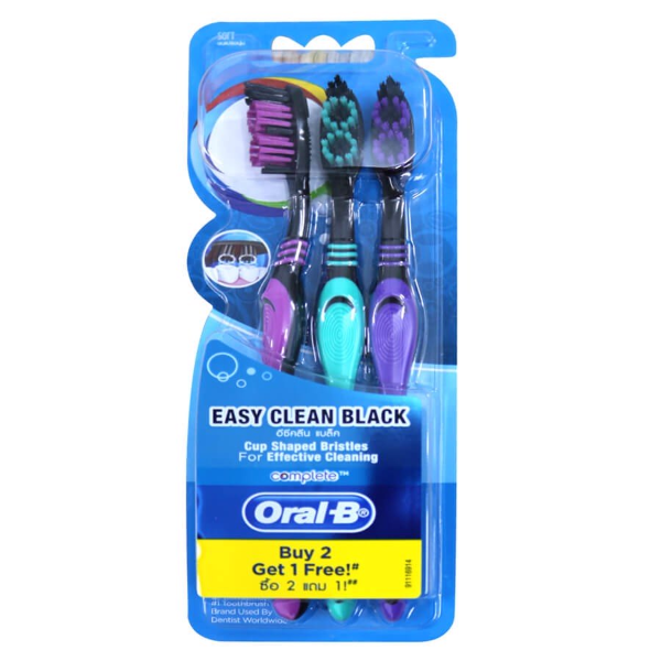 Bàn Chải Đánh Răng Oral-B Siêu Mềm Đen (Vỉ 3 Cây)