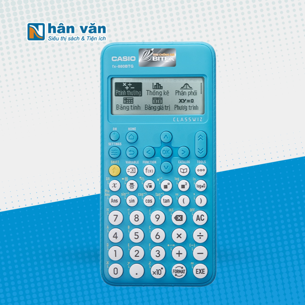  Máy Tính Casio FX880 BTG Chính Hãng - Màu Xanh - Bảo Hành 7 Năm 