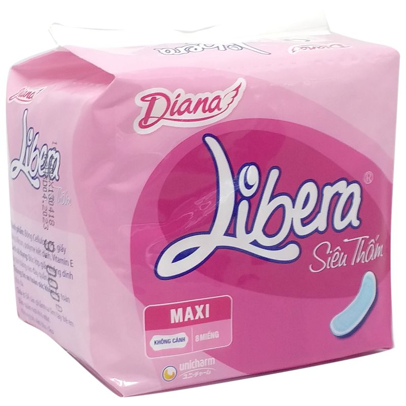  Băng Vệ Sinh Diana Libera Siêu Thấm Không Cánh (Gói 8 Miếng) 