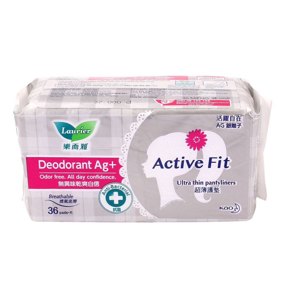  Băng Vệ Sinh Hằng Ngày Laurier Active Fit Phân Tử Bạc ( 36 Miếng) 