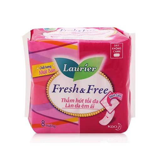  Băng Vệ Sinh Maxi Không Cánh Laurier Fresh & Free (Gói 8 Miếng) 