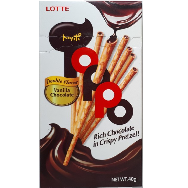  Bánh Que Lotte Toppo Nhân Socola Hương Vani 40g 