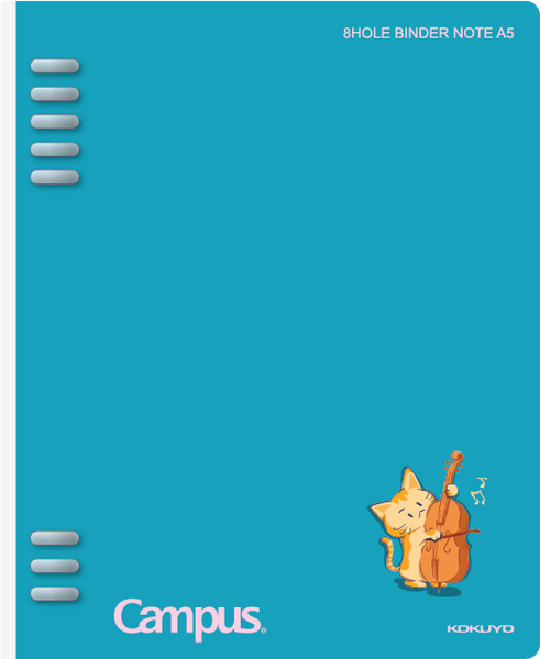  Sổ Bìa Còng 8 Lỗ A5 Cat'S Daily Life BN-A5H8CAT- 03 Màu Xanh 