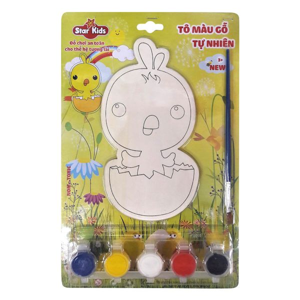Bộ Tô Màu Gỗ Tự Nhiên Con Gà Star Kids