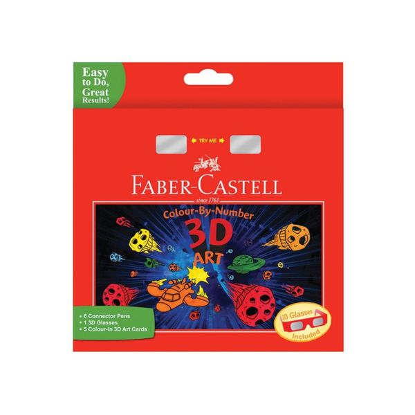 Bộ Tranh 3D Tô Màu Bằng Số + Kiếng 3D Faber Castell