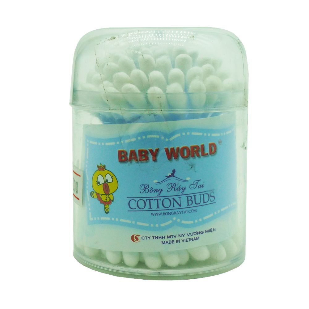  Bông Ráy Tai Baby World Baby Only (Hộp Tròn 85 Que) 