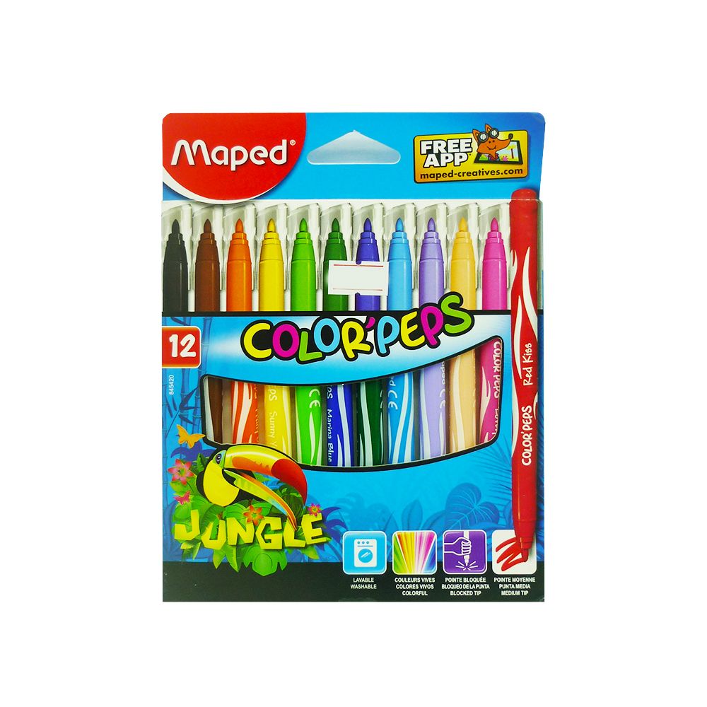  Bút Chì Màu Maped Color ' Peps Animals  (12 Màu) 