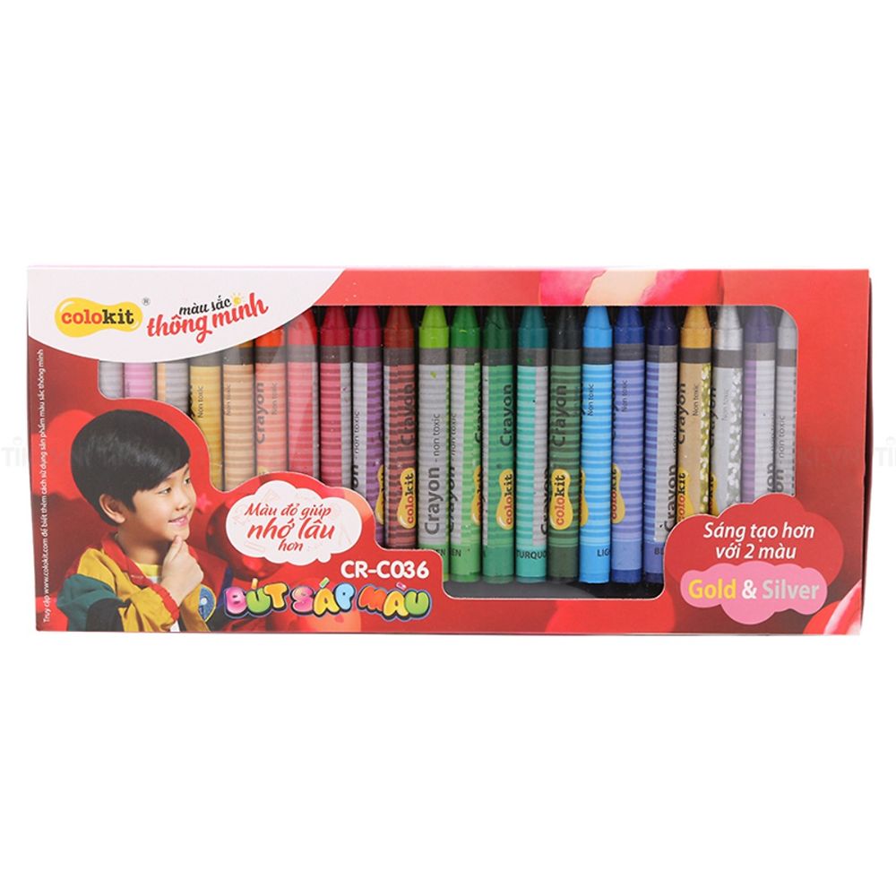 Bút Sáp Màu Jumbo Colokit CR-C036 Thiên Long (Hộp 24 Màu)