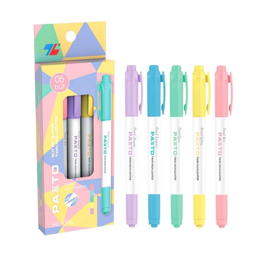  Bút dạ quang HL-016 Đỏ Pastel hộp 05 