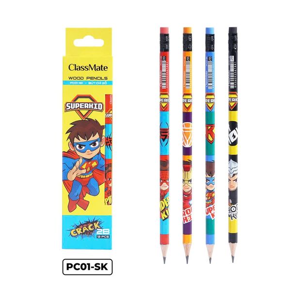  Bút Chì Gỗ 2B Superkids - ClassMate PC01 - SK - 2PC0038 