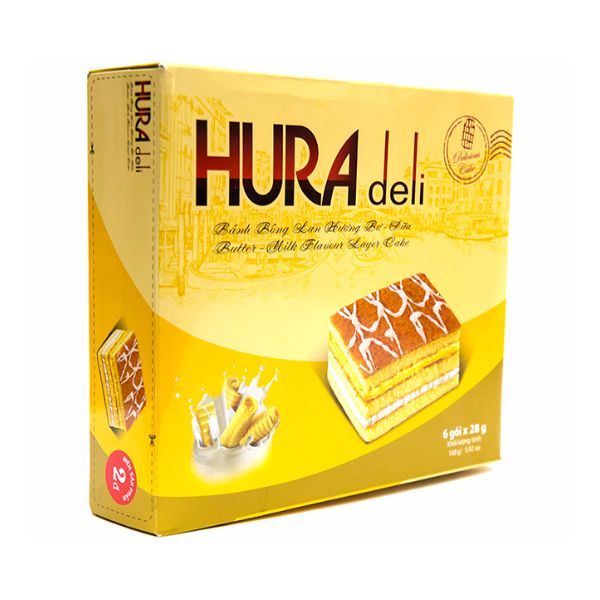  Bánh Hura Deli Hương Bơ - Sữa (28g x 6 Gói) 