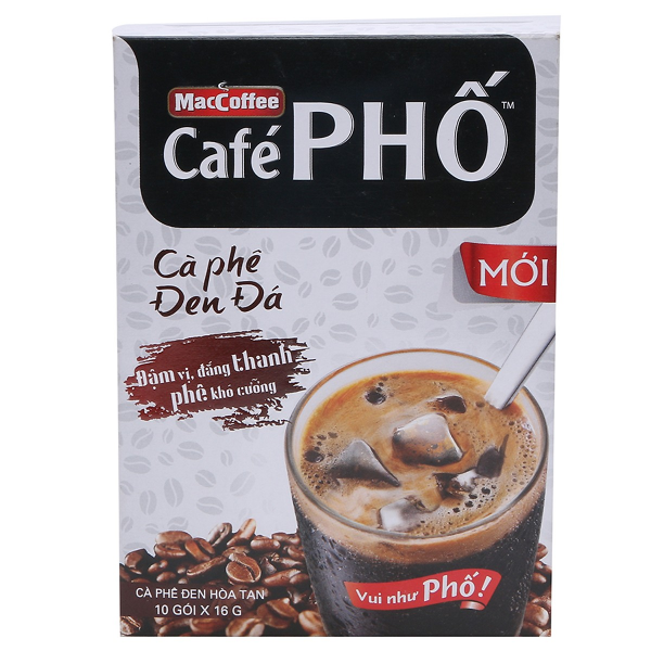  Cà Phê Phố Đen Đá MacCoffee (10 Gói x 16g) 