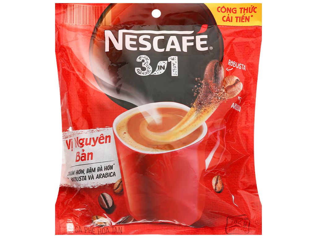  Cà Phê Nescafe 3In1 Vị Nguyên Bản 785gr (46 Gói x17g) 