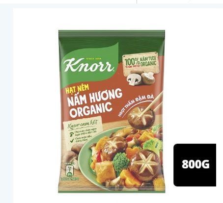  Hạt Nêm Knorr Chay Nấm Hương Organic Gói 800G 