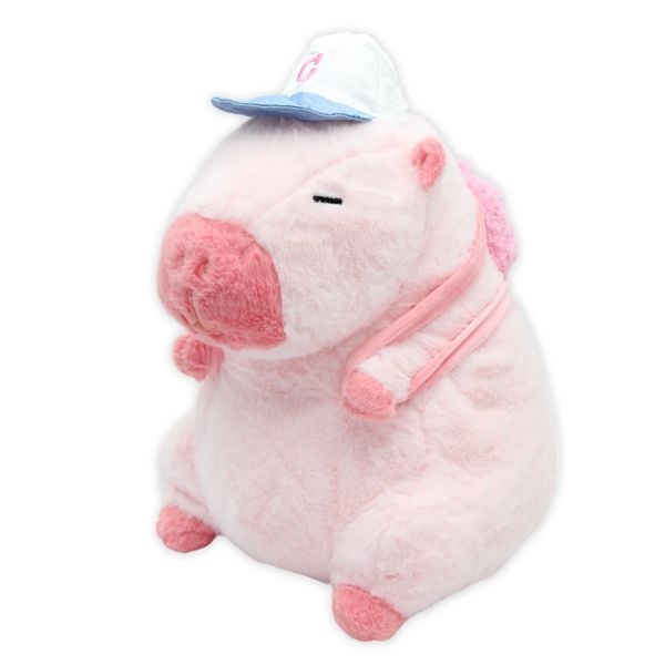  Thú Nhồi Bông Capybara Đội Nón Đeo Balo 35cm 