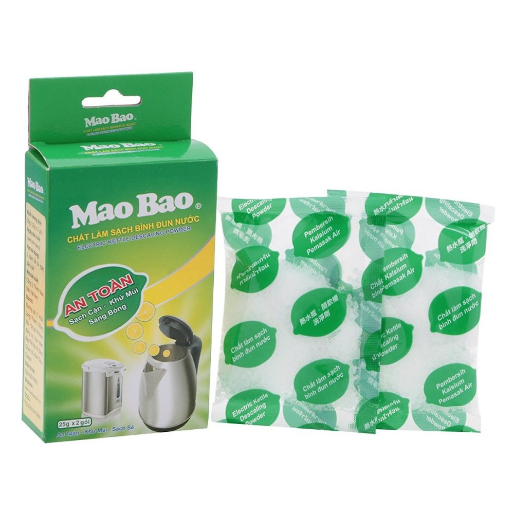  Chất Làm Sạch Bình Đun Nước Mao Bao (2 Gói x 25g) 