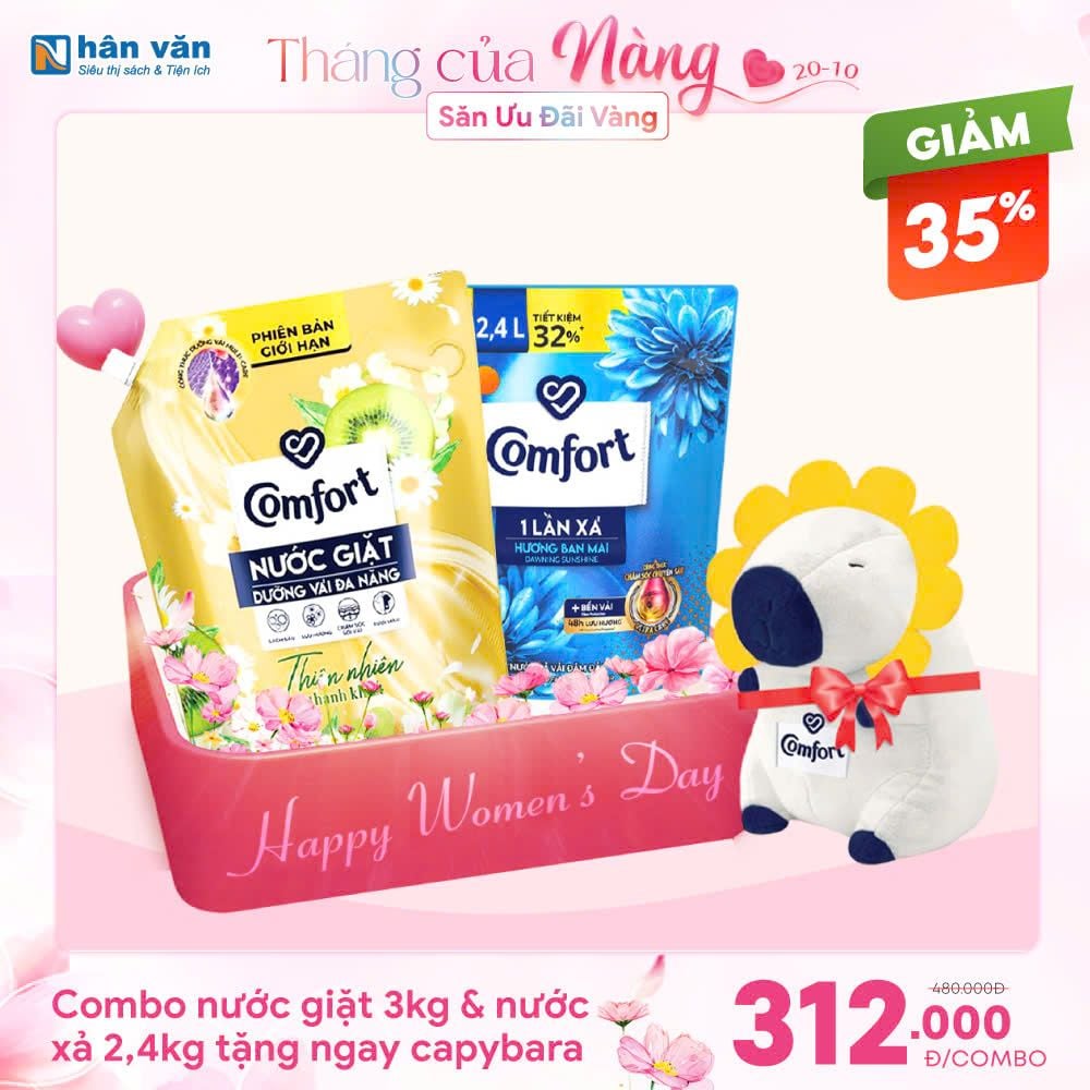  [Combo] Nước giặt 3kg và Nước Xả 2,4L COMFORT 