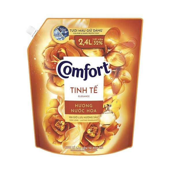 Nước xả vải Comfort đậm đặc hương nước hoa thiên nhiên tinh tế túi 2.4 lít