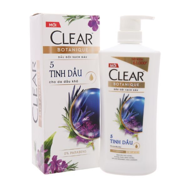  Dầu Gội Clear Botanique 5 Tinh Dầu (650g) 