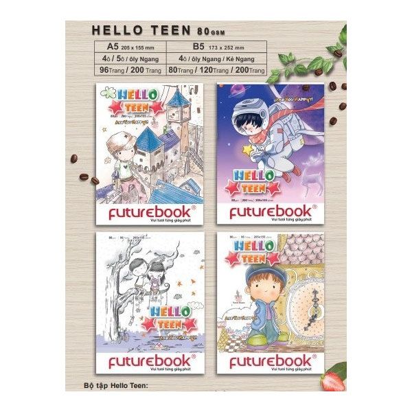  Tập Futurebook Hello Teen - 200 Trang - 80gsm - 4 Ô Ly 
