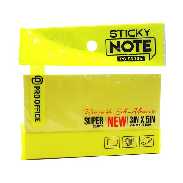  Giấy Note Pro Office - 3x5 In PO-SN105 Màu Vàng 