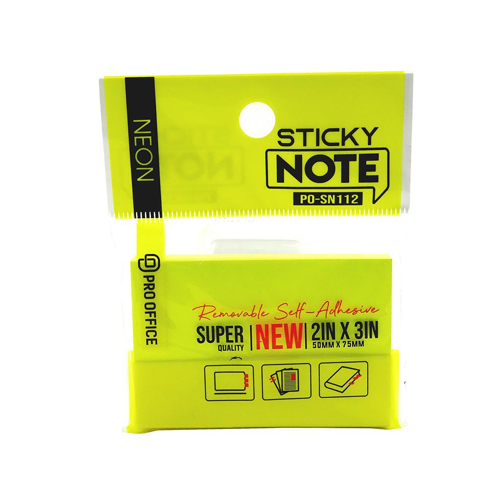  Giấy Note Pro Office 2x3 In PO-SN112 Màu Vàng 