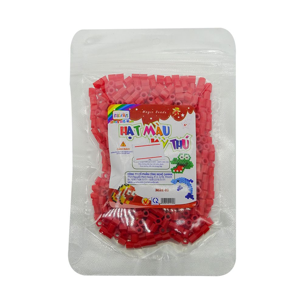  EDUGAMES Chơi Mà Học - Hạt Màu Kỳ Thú - Đỏ (50g) 