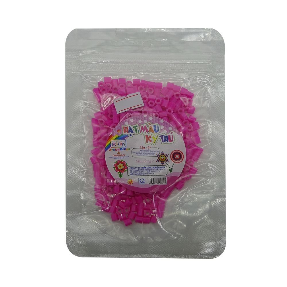  EDUGAMES Chơi Mà Học - Hạt Màu Kỳ Thú - Màu Hồng 2 - 6+ (25g) 