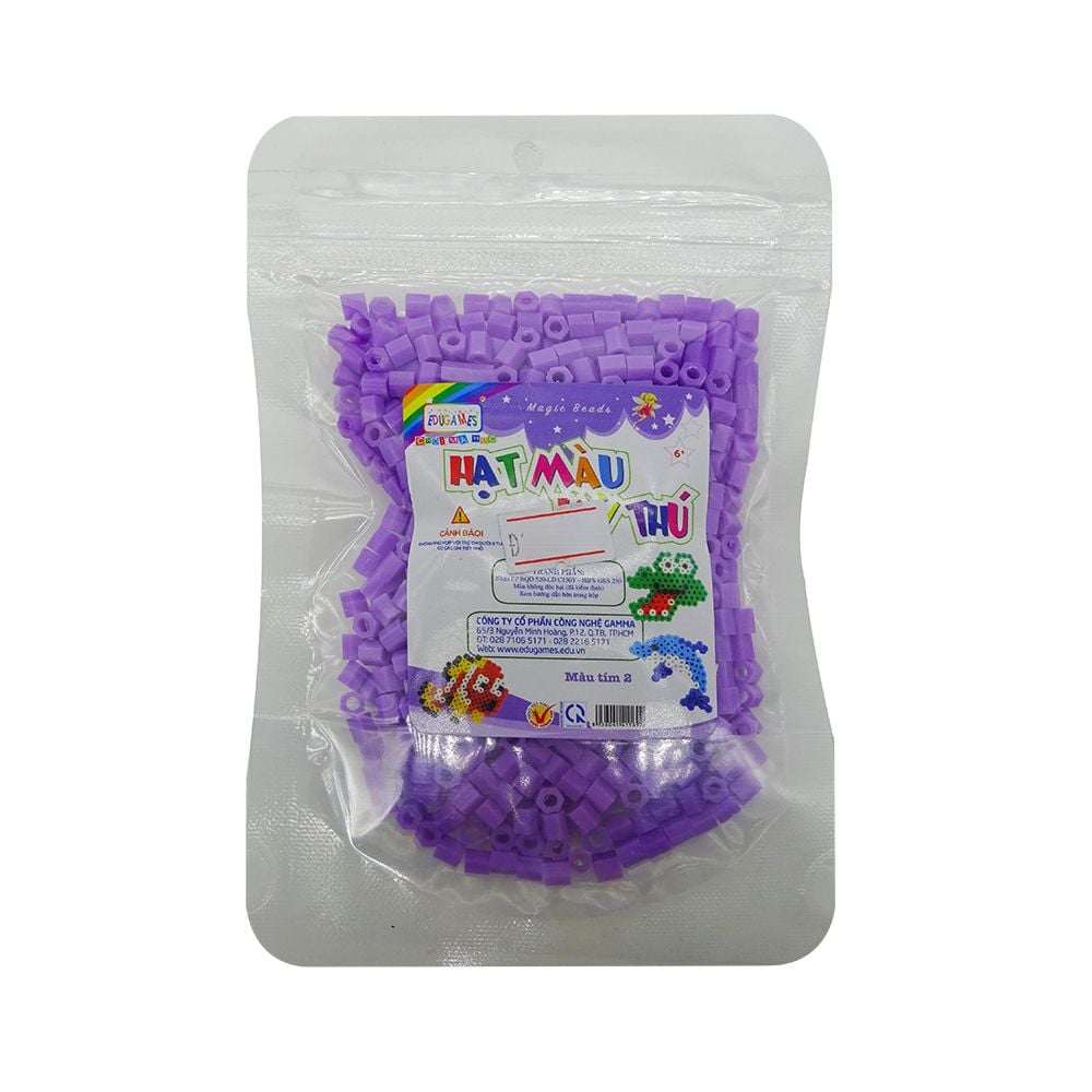  EDUGAMES Chơi Mà Học - Hạt Màu Kỳ Thú - Màu Tím 2 (50g) 