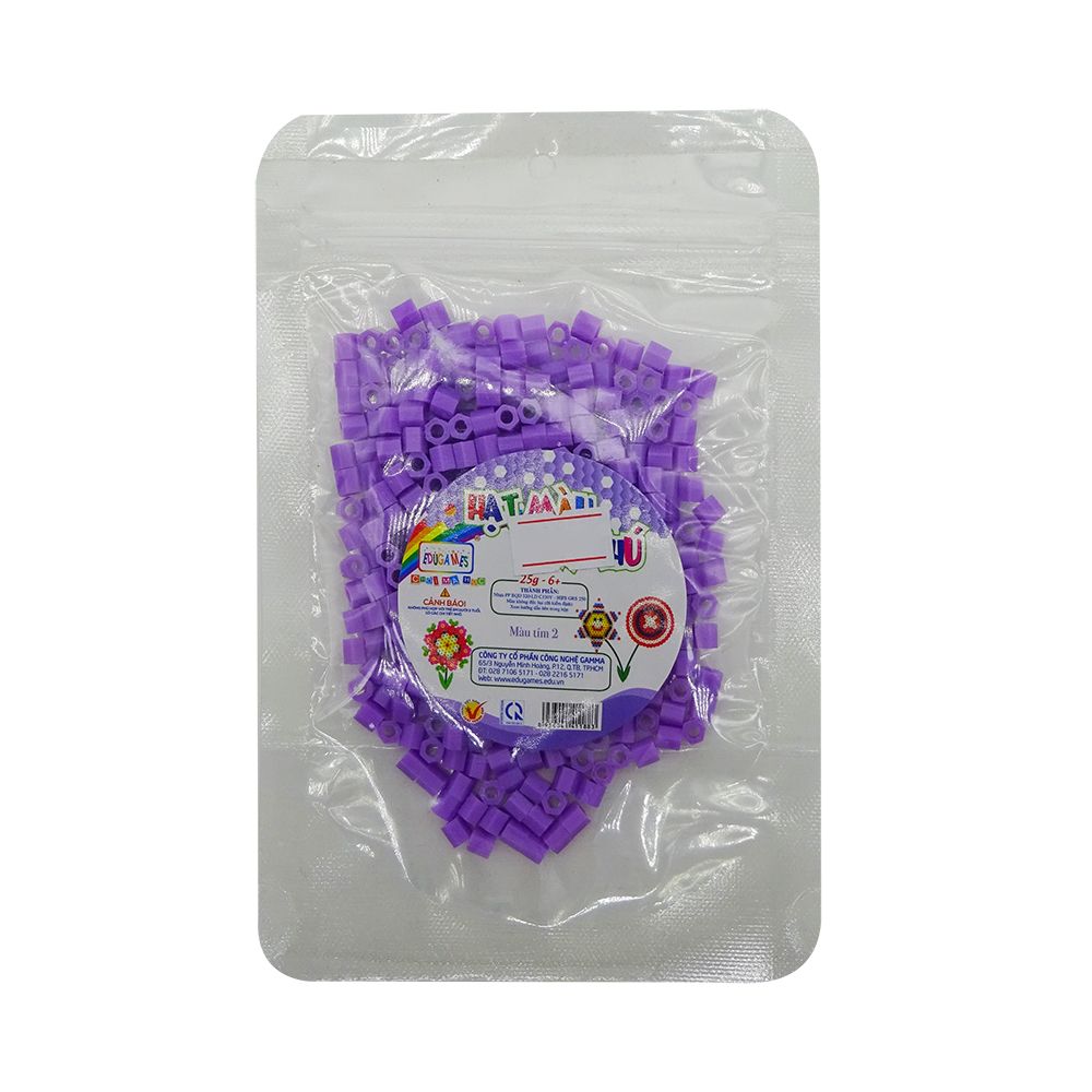  EDUGAMES Chơi Mà Học - Hạt Màu Kỳ Thú - Màu Tím 2 - 6+ (25g) 