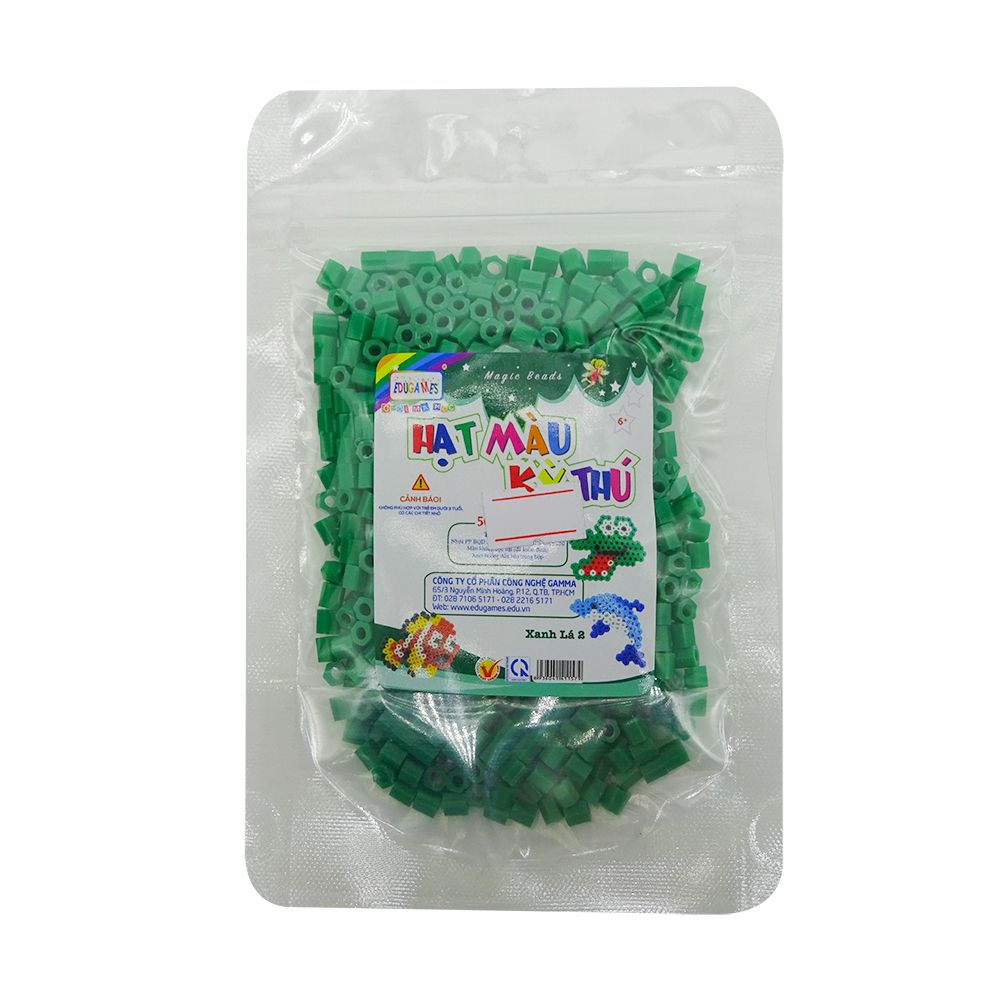  EDUGAMES Chơi Mà Học - Hạt Màu Kỳ Thú - Màu Xanh Lá 2 (50g) 