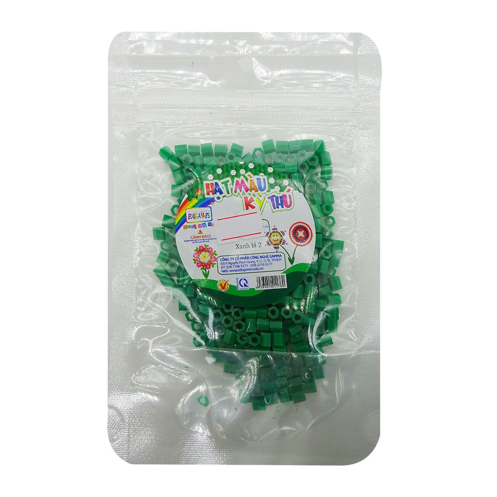  EDUGAMES Chơi Mà Học - Hạt Màu Kỳ Thú - Màu Xanh Lá 2 - 6+ (25g) 