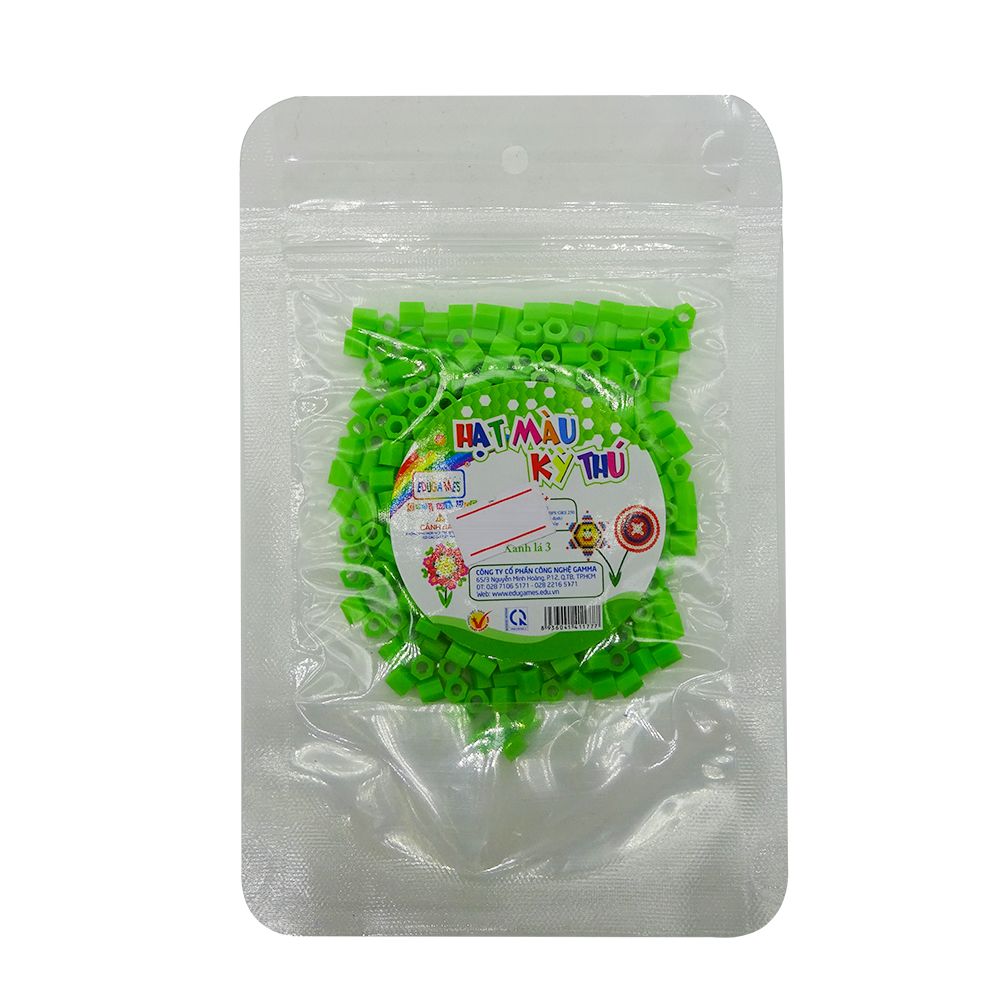  EDUGAMES Chơi Mà Học - Hạt Màu Kỳ Thú - Màu Xanh Lá 3 - 6+ (25g) 