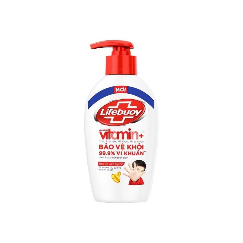  Nước Rửa Tay Lifebuoy Diệt Khuẩn Bảo Vệ Vượt Trội 10 - Chai 180g 