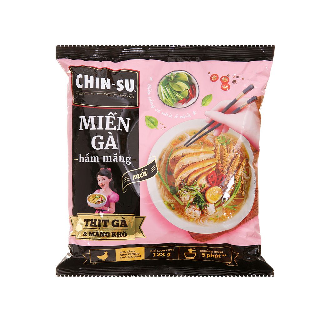  Miến CHIN-SU Gà Hầm Măng - Thịt Gà Và Măng Khô - Gói 123gr 