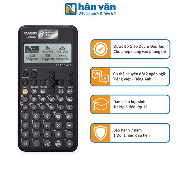 [Áp Dụng Online ] Máy Tính Casio FX880 BTG - Màu Đen Chính hãng Bảo hành 7 năm