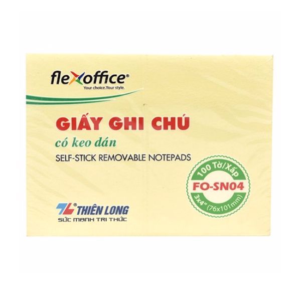  Giấy Ghi Chú Có Keo Dán FO-SN04 - 76 x 101mm 