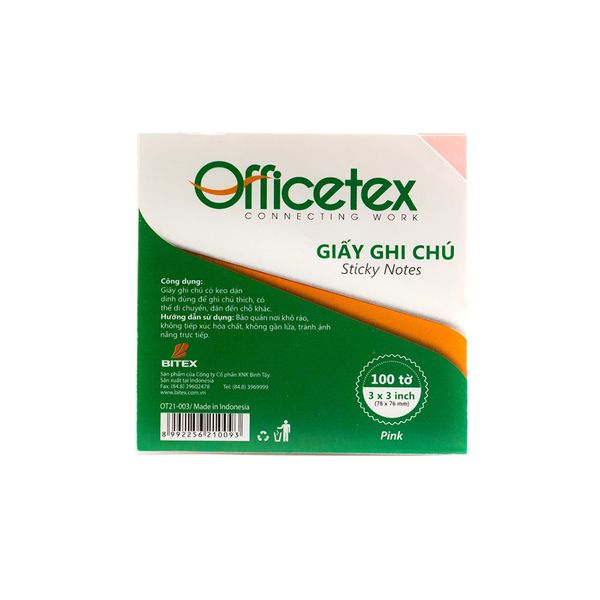  Giấy Ghi Chú Officetex - Pink  (3x3 inch) 
