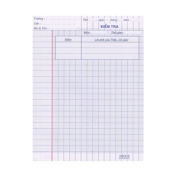  Giấy Kiểm Tra VIBOOK KT08 Điểm 10 (20 Tờ) 