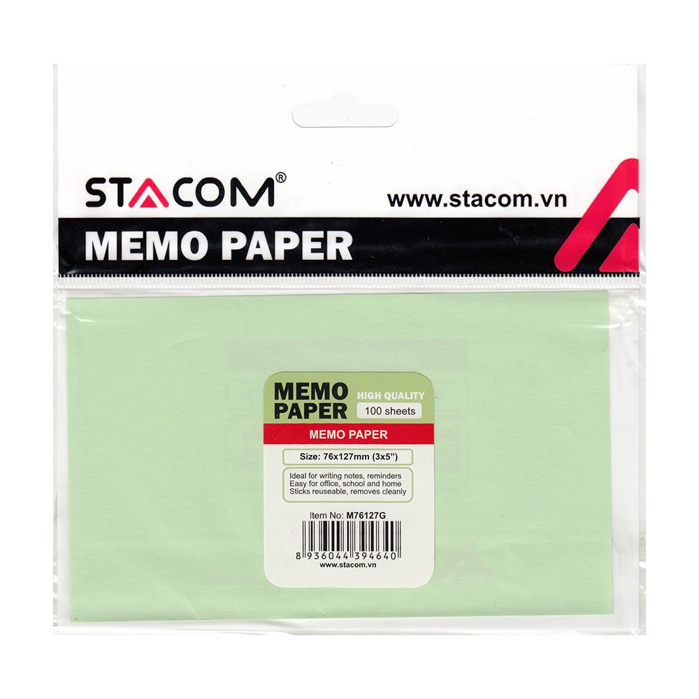  Giấy Note Stacom M76127G (76 x 127 mm) 