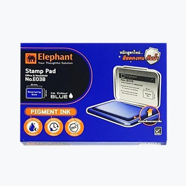 Hộp Dấu Kim Loại Elephant Số 3 E03B - Màu Xanh
