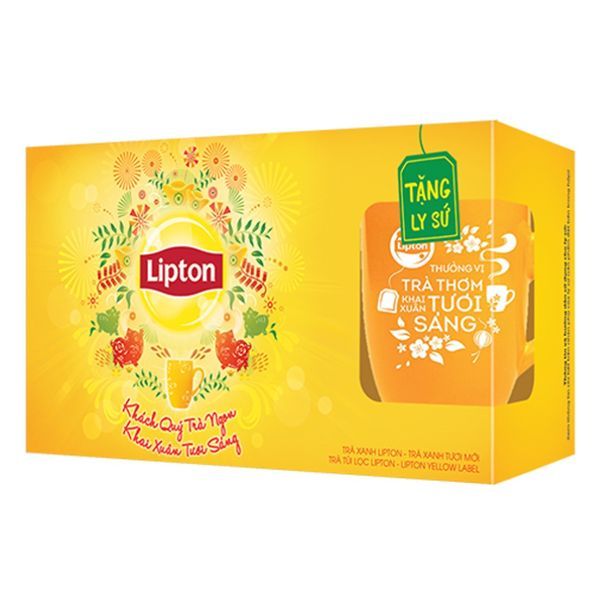  Hộp Quà Lipton Trà Nhãn Vàng & Trà Xanh 87,5g 