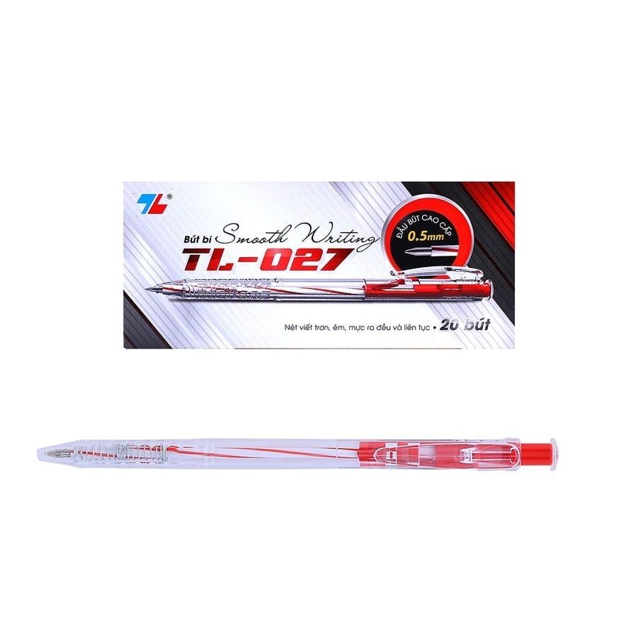  Hộp Bút Bi Thiên Long TL-027 - Màu Đỏ 