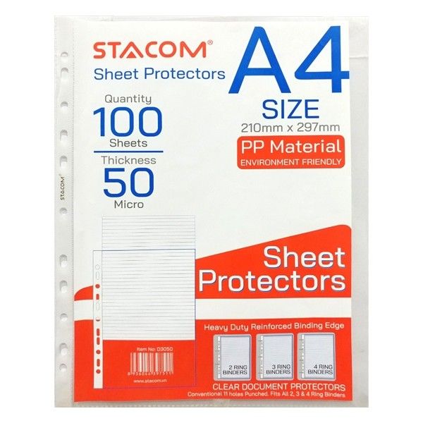  Bìa Lá A4 11 lỗ dày 0.05mm - D3050 - Stacom 