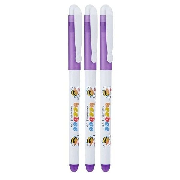 Vỉ 3 Bút Lông Kim Beebee FL-04 - Màu Tím