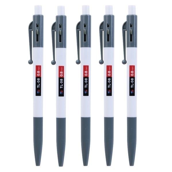 Vỉ 5 Bút Bi Thiên Long TL-08 - Mực Đen