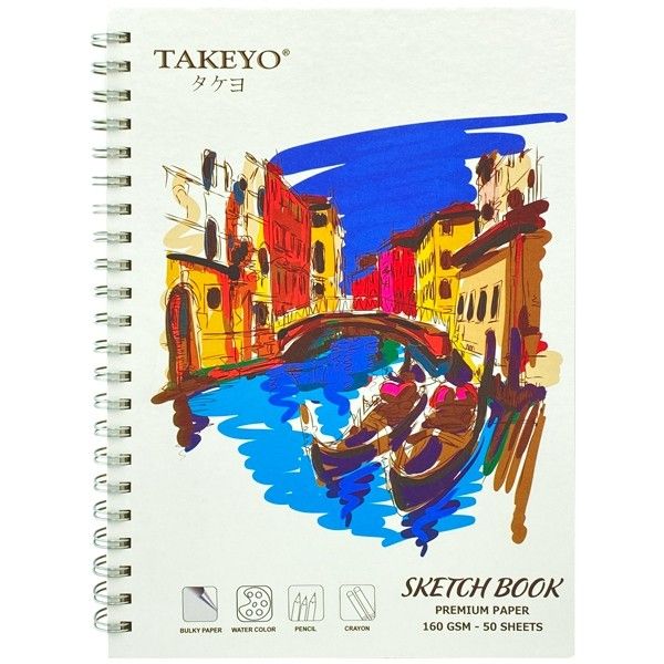  Vở Vẽ Lò Xo A4 50 Tờ Takeyo 8524 - Mẫu Giao Ngẫu Nhiên 