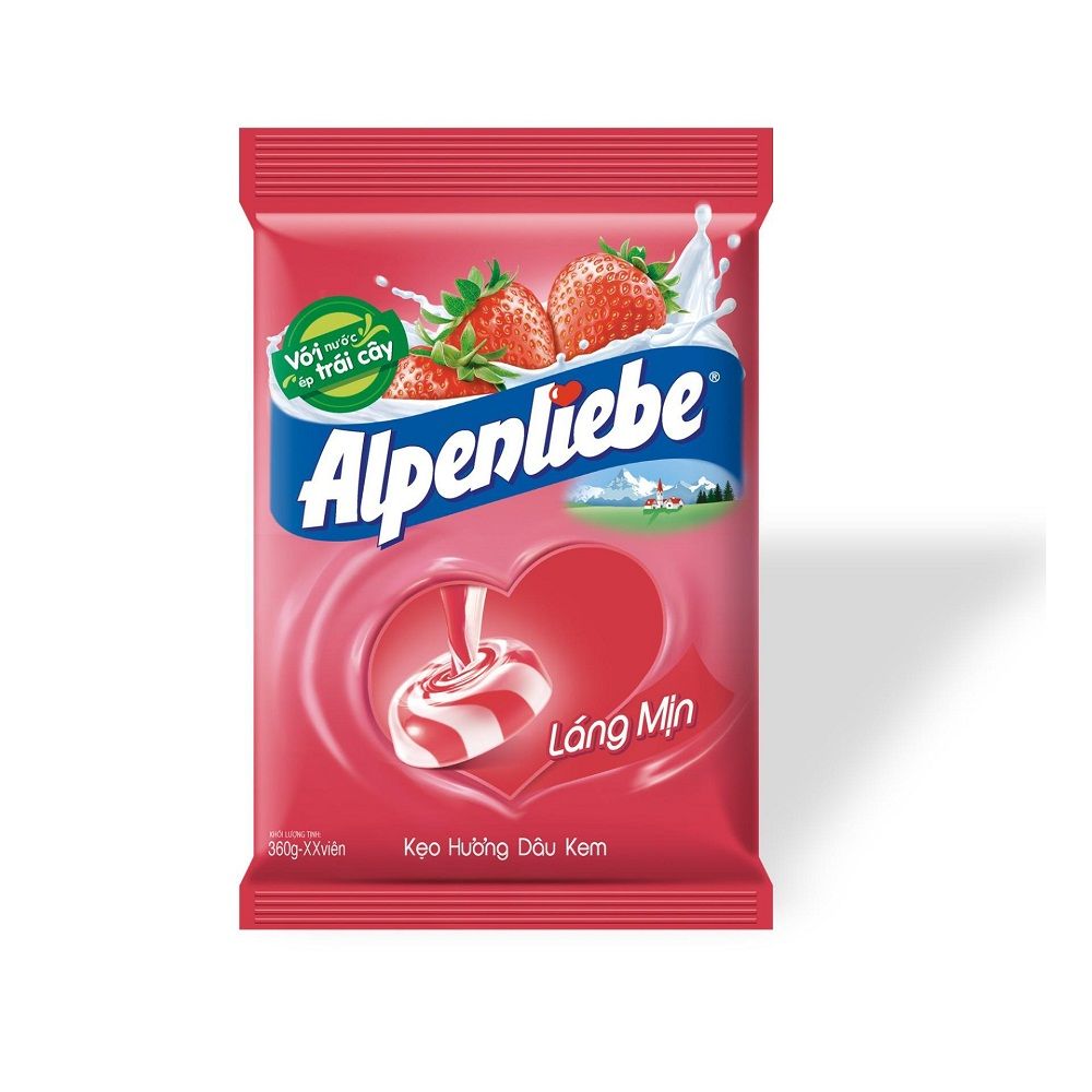  Kẹo Alpenliebe Hương Dâu Kem Láng Mịn (120g) 