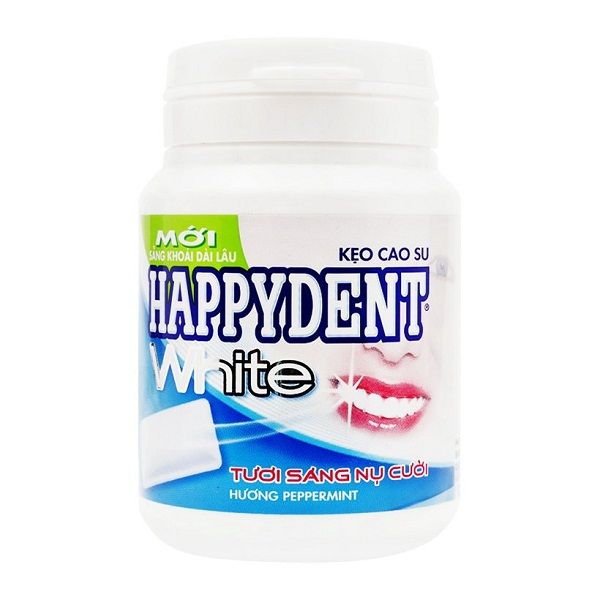  Kẹo Cao Su Happydent White Hương Bạc Hà (56g) 